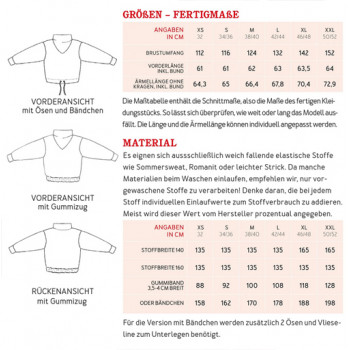 Schnittmuster Pullover Frau Vera