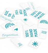 SnapPap Label Handmade weiß/türkis