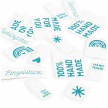 SnapPap Label Handmade weiß/türkis