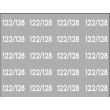 Bügeletiketten Größe 122/128 weiß