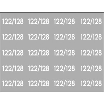 Bügeletiketten Größe 122/128 weiß