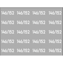 Bügeletiketten Größe 146/152 weiß