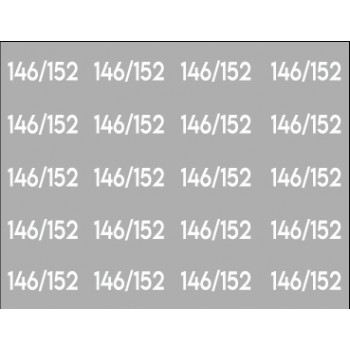 Bügeletiketten Größe 146/152 weiß