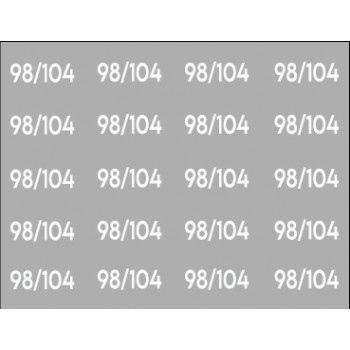 Bügeletiketten Größe 98/104 weiß