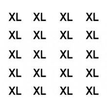 Bügeletiketten Größe XL schwarz