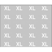Bügeletiketten Größe XL weiß