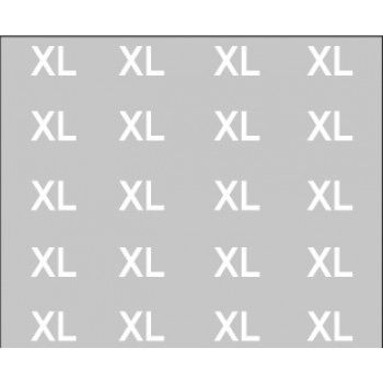 Bügeletiketten Größe XL weiß