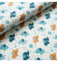 Reststück 48 cm Jersey Babyelefant vanille
