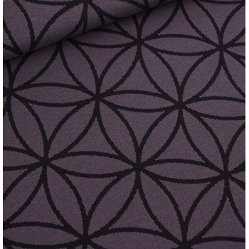 Jacquard Blume des Lebens schwarz