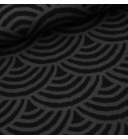 Reststück 50 cm Jacquard Rainbow schwarz