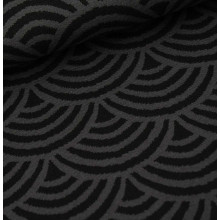 Reststück 50 cm Jacquard Rainbow schwarz