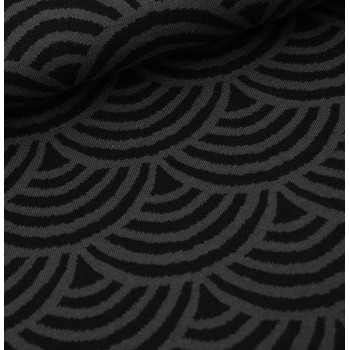 Reststück 50 cm Jacquard Rainbow schwarz