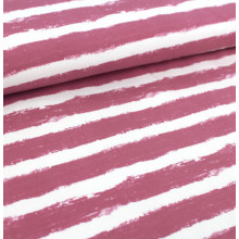 Reststück 64 cm Kuschelsweat Mellow Stripes vintage rose
