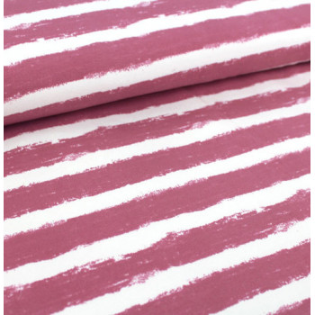 Reststück 64 cm Kuschelsweat Mellow Stripes vintage rose