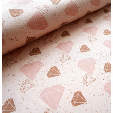 Reststück 55 cm Tencel-Jersey Rose Gold and Diamonds