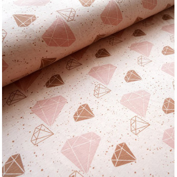 Reststück 55 cm Tencel-Jersey Rose Gold and Diamonds