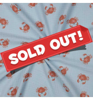 Reststück 80 cm Musselin Crabs light blue