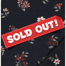 Reststück 65 cm Jersey Flowers navy