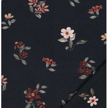 Jersey Flowers navy