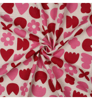 Musselin Love Shapes fuchsia