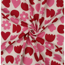 Musselin Love Shapes fuchsia