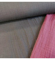 Reststück 80 cm Doubleface-Musselin dark grey/mauve