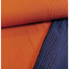 Doubleface-Musselin rust/navy