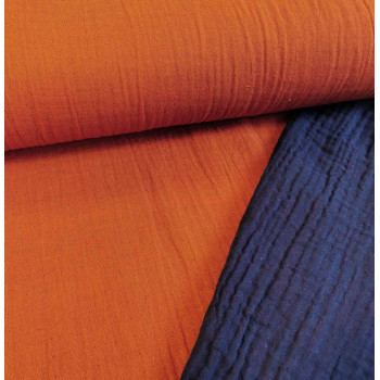 Doubleface-Musselin rust/navy