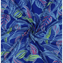 Ecovero-Viskose-Webstoff Leaves cobalt