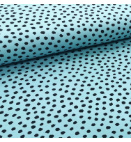 Reststück 44 cm Jersey Dots hellblau