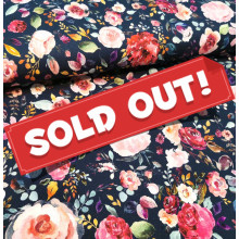 Jersey Painted Flowers navy