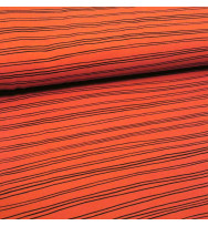 Stretch-Kuschelsweat Stripes terracotta