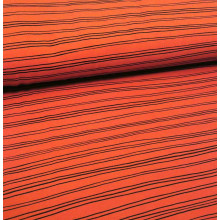 Stretch-Kuschelsweat Stripes terracotta