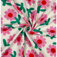 Musselin Flowers Jennifer Bouron natural/rosa