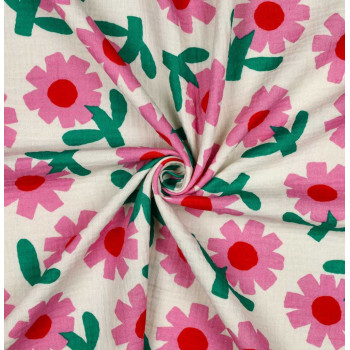 Musselin Flowers Jennifer Bouron natural/rosa