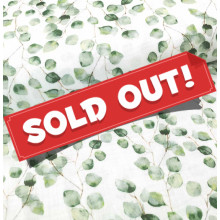 Reststück 25 cm Musselin Eucalyptus white