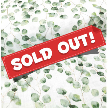 Reststück 25 cm Musselin Eucalyptus white