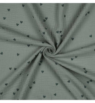 Musselin Small Hearts nile