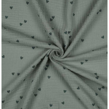 Musselin Small Hearts nile