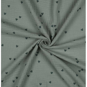 Musselin Small Hearts nile