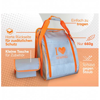 Overlocktasche grau/orange
