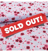 Reststück 90 cm Druckstoff Blumenranke pink