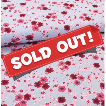 Reststück 90 cm Druckstoff Blumenranke pink