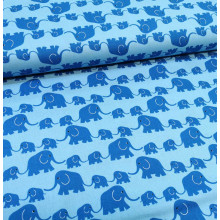Druckstoff Elefanten blau