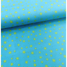 Druckstoff Sterne blau/grün