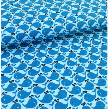 Druckstoff Wale blau