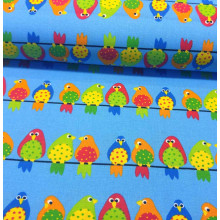 Reststück 39 cm Druckstoff Papageien