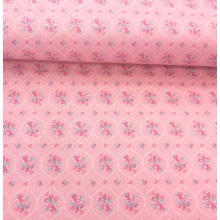 Druckstoff Prinzessin Blumen rosé