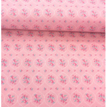 Druckstoff Prinzessin Blumen rosé