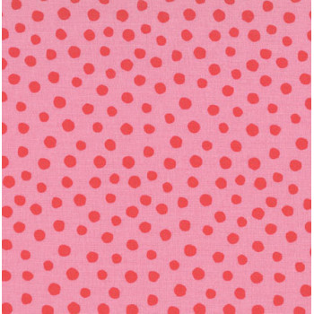 Druckstoff Punkte rosa-rot